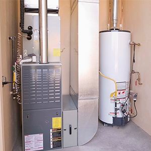 Installed hot water heater